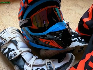 4 Cumshots on Fox MX Helmet