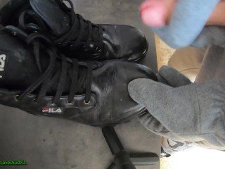 4 more Cumshots on fila boots